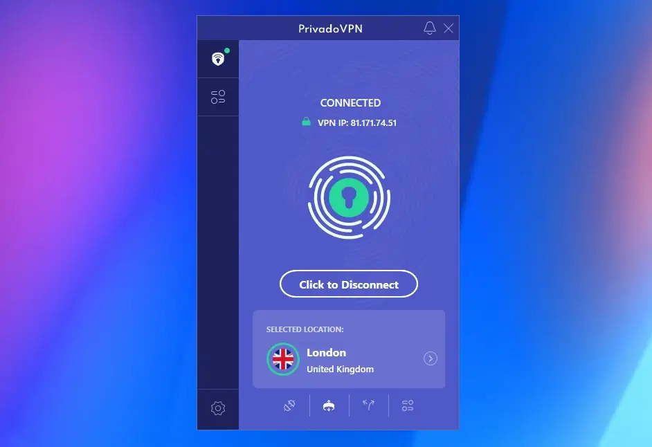 PrivadoVPN app